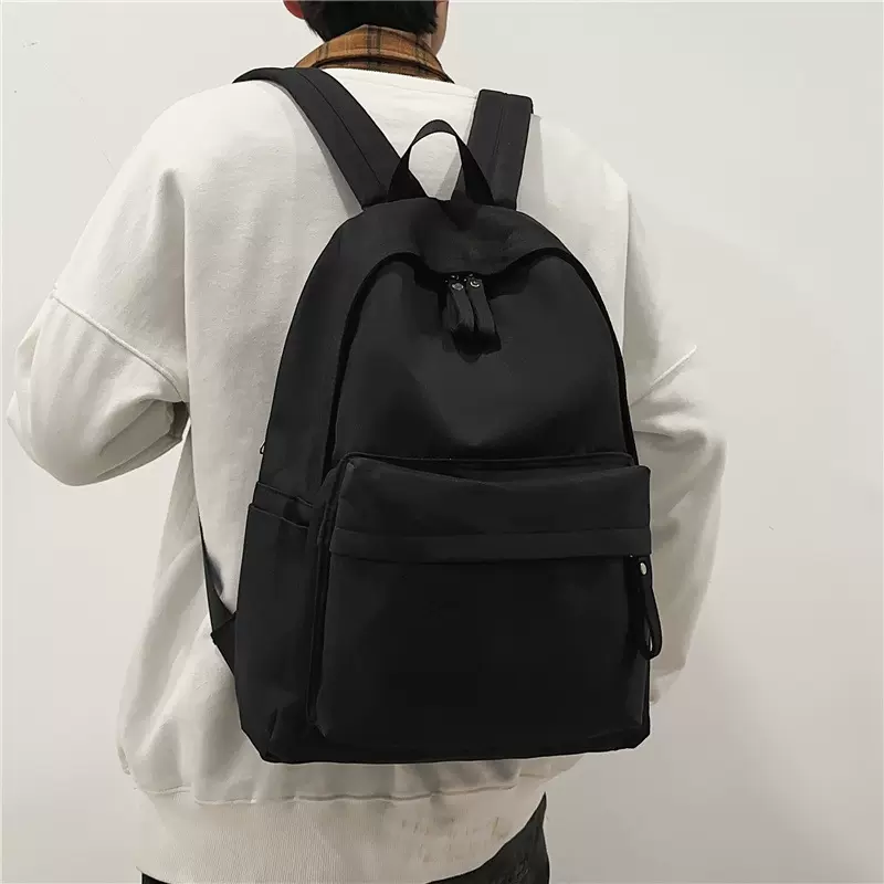 2024新款书包女生初中生大容量纯色简约百搭高中大学生双肩包背包