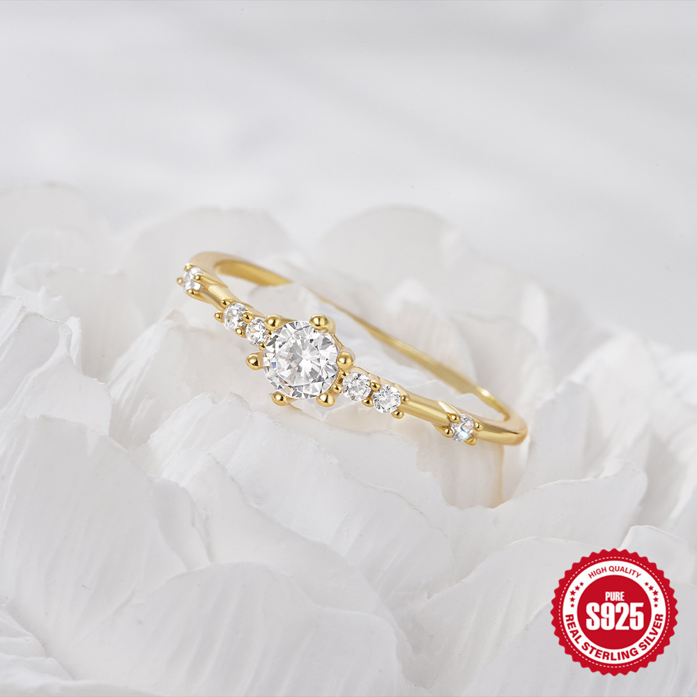 4g Weight Zircon Inlay Material Rings Classification 6, 7, 8 Ring Size 1 Piece Quantity Daily Occasion 925 Sterling Silver Material Geometric Pattern Women's Gender Inlay Design Simple Style, Shiny Style 925 Sterling Silver Zircon Geometric Rings 22
