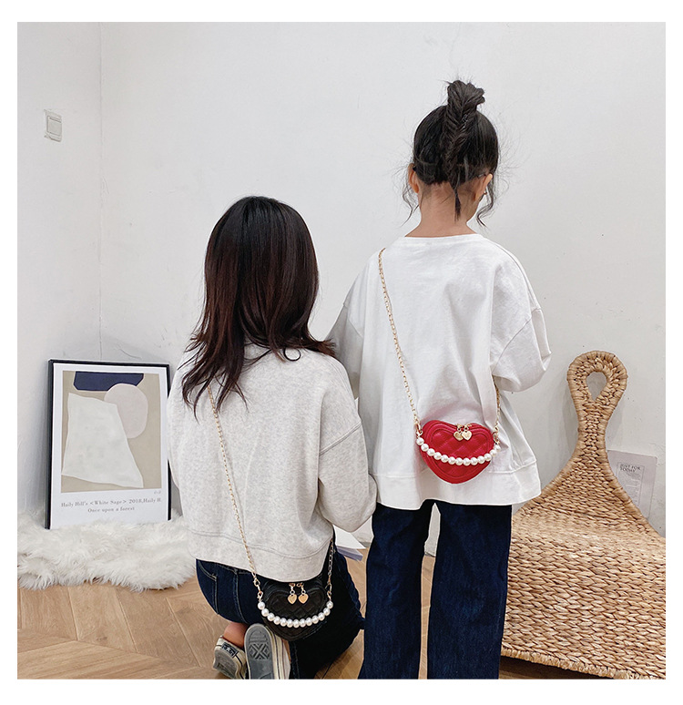 Lingge Pearl Chain Children's Bag Fashion One-shoulder Messenger Bag Coin Purse display picture 22