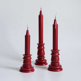 复古欧式烛台仿真长杆装饰跨境蜡烛模具 手工香薰蜡烛diy塑料模具