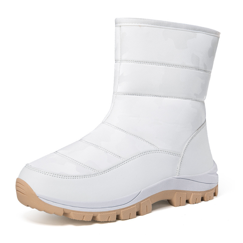 Botas de nieve al aire libre para mujeres más zapatos de algodón grueso de velcro de invierno 2024 nuevo tipo con cremallera de suela gruesa calentadora de algodón