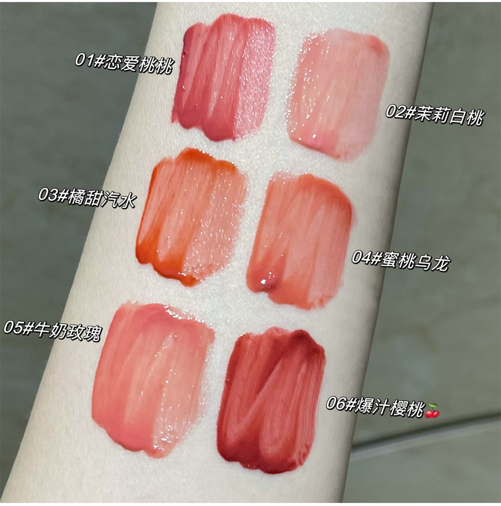 New product: Little Bear Paradise Mirror Lip Gloss White Bear 6-color Keychain Lipstick, Student affordable 6-color factory wholesale undefined