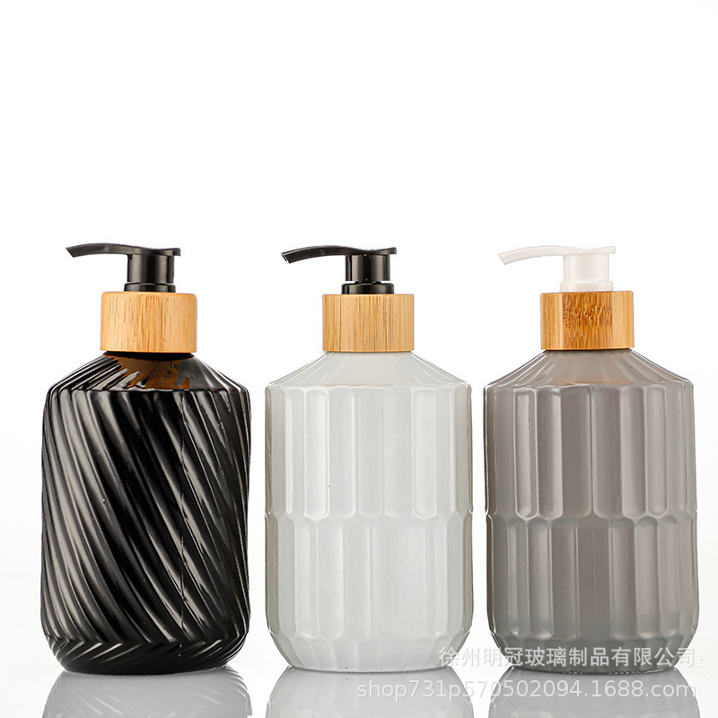 Cross-border Amazon glass shampoo bottle high-value hotel hand sanitizer shower gel sub-bottled empty bottle labeling