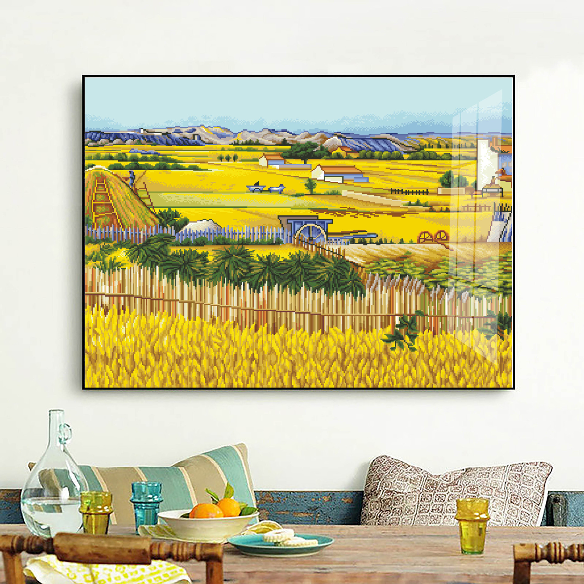 Auténtico Punto de Cruz de la Mona Lisa, Bordado Simple para el Hogar, Hecho a Mano, Estilo Campestre image 2