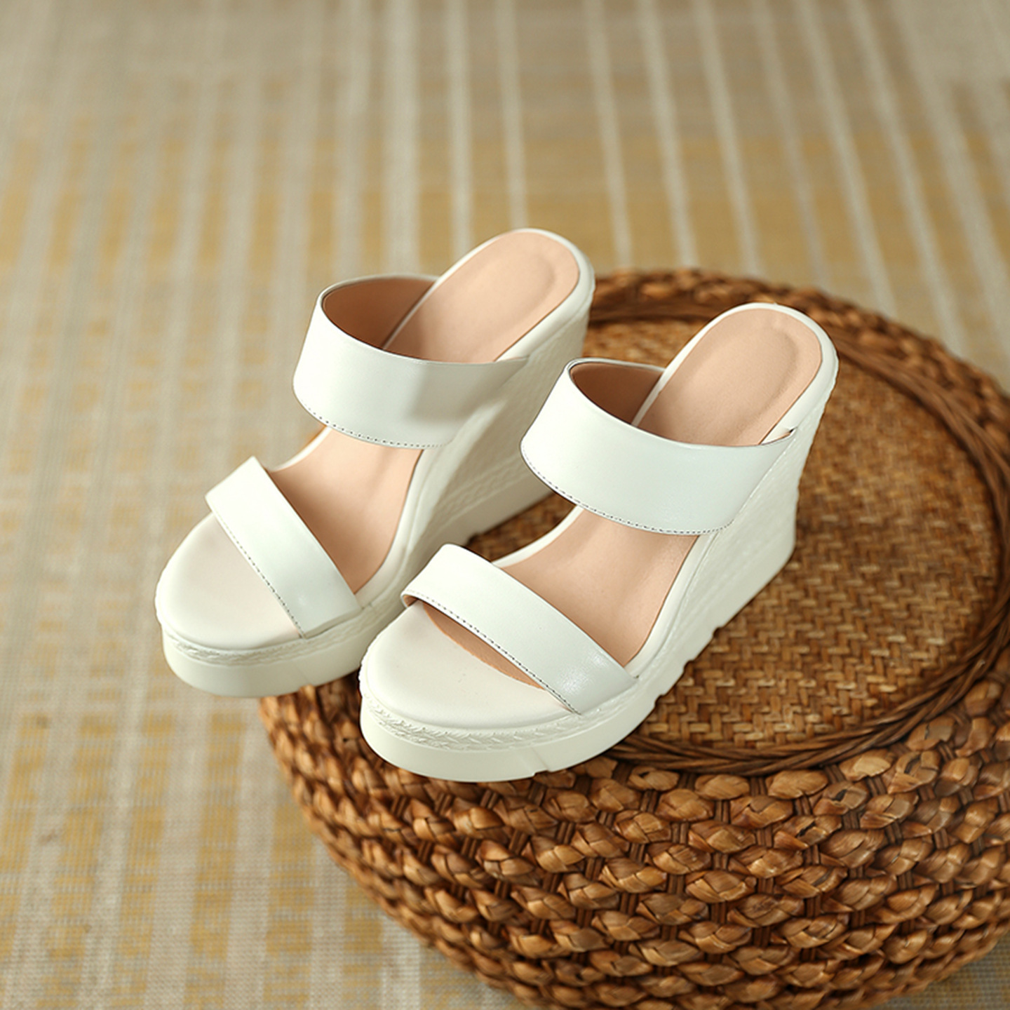 Sandal cao gót nữ hở mũi đế dày 10 cm, phong cách mới mùa xuân hè — đen chi tiết 14