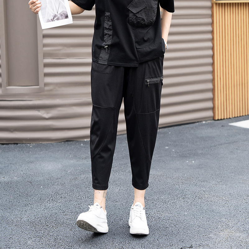260402 Black Thin Slim Fit Harem Pants Summer New Women's Stretchy Versatile Slimming Casual Capri Pants Trendy