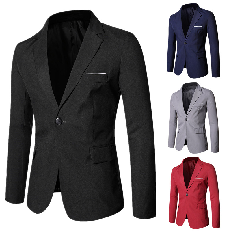 Traje pequeño chaqueta de hombre estilo coreano casual de moda chaqueta de un solo oeste de los hombres 2023 Primavera y otoño nuevo traje guapo de negocios