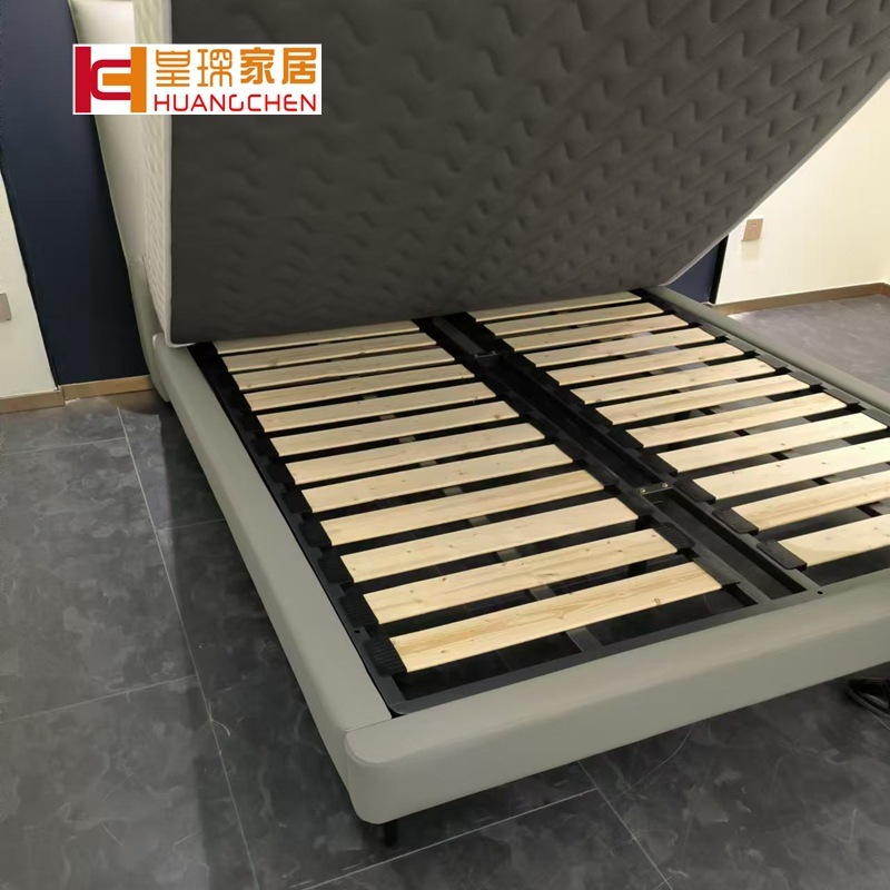 皇琛软体意式实木床极简床头真皮牛皮时尚静音床卧室家具工厂直营|undefined