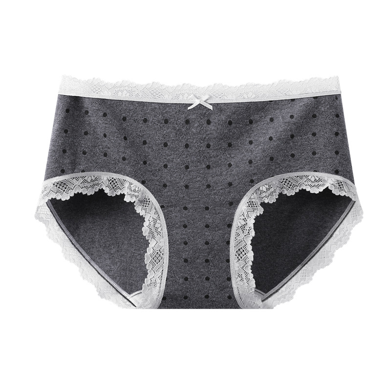 Ropa interior mujer primavera y verano a algodón 7a entrepierna larga antibacteriana primavera y verano algodón niñas calzoncillos de encaje bragas sin costuras