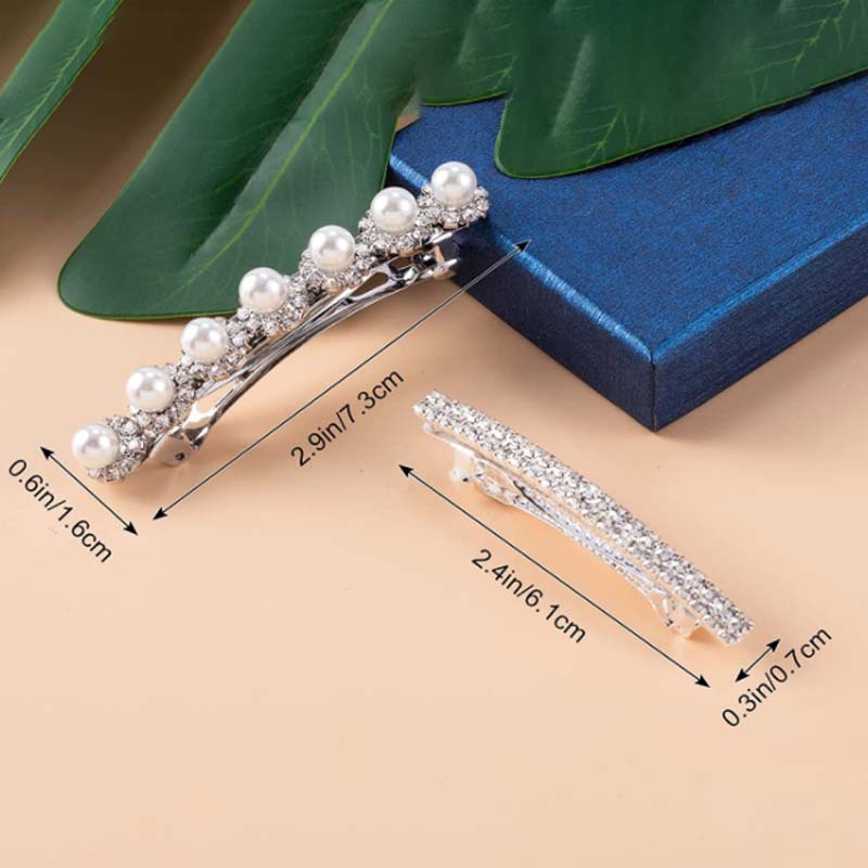 6cm 헤어 클립 + 진주 스타일