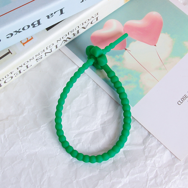 25cm colorido pequeña flor de silicona cuerda DIY joyería llavero accesorios auto-bloqueo cordón Correa cordón corbata