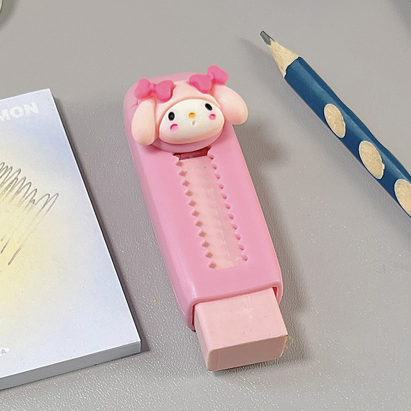 Borrador de dibujo animado, biblioteca pequeña, borrador de dibujos animados retráctil, estudiante sin migajas, estudiante de niños súper limpios