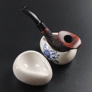 复古裂纹青花瓷陶瓷烟斗架单位烟斗架子托中国风展示架底座配件