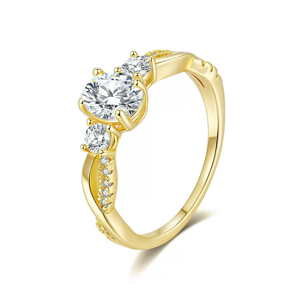 New Egg-Shaped Moissanite 1.5 Carat Twist Arm Ring High-End Jewelry Niche Design S925 Silver Plated with 18K Gold