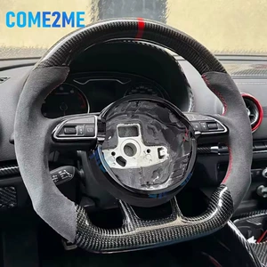 Carbon fiber steering wheel suitable for Audi A4 A5 A6 A7 Q3 Q5 Q7 flat-bottom sports steering wheel