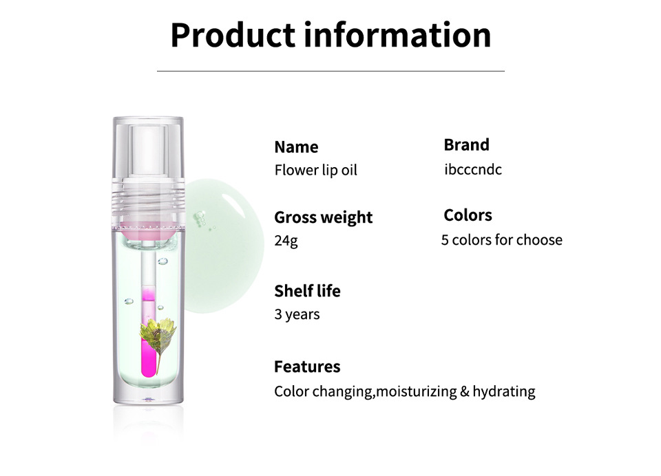 carina IBCCCNDC Olio idratante ai fiori Idrata e cambia colore Smalto trasparente Maschera per labbra in vetro miele opaco_voghion.com
