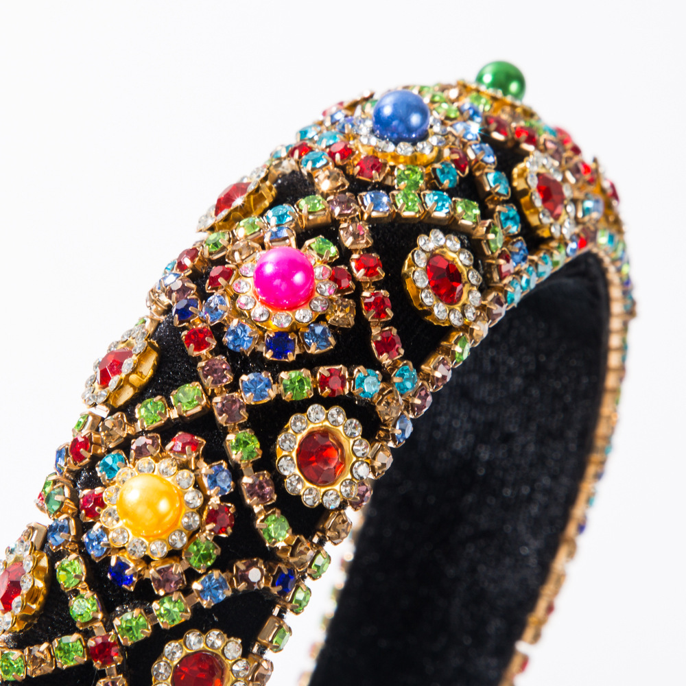 Fascia per capelli Heming, moda, flanella, barocca, industria pesante, con diamanti, stile retrò, elegante, accessori per capelli da cena_voghion.com