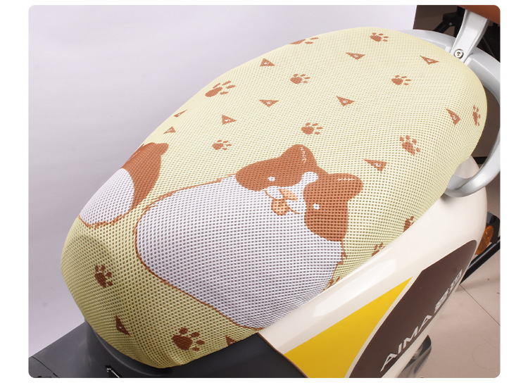 Pedal Electric Vehicle Sunscreen Heat Insulation Cushion Cover Cartoon Pattern All-inclusive Seat Cover Motorcycle Four Seasons Universal Seat Cover