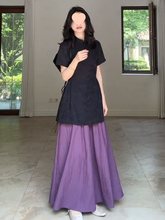 大码胖mm新中式国风收腰盘扣上衣女夏季高腰宽松显瘦阔腿裤两件套