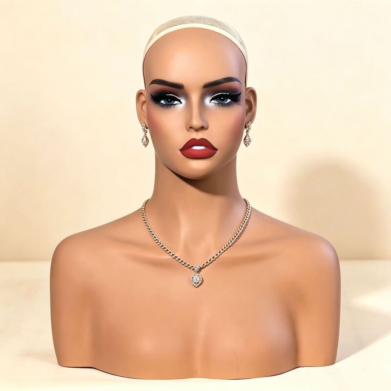 New Pvc European and American Style Half-Body Mannequin Head Model for Display, Cross-Border Model Head with Realistic Makeup Stand New Pvc European and American Style Half-Body Mannequin Head Model for Display, Cross-Border Model Head with Realistic Makeup Stand