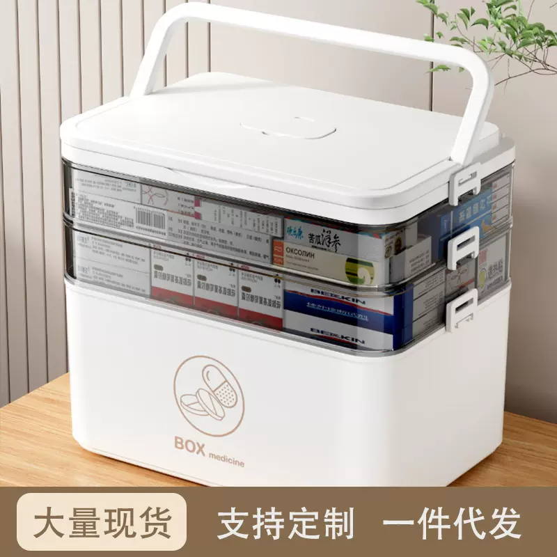 家用手提多层分类医药箱大容量急救药儿童药防尘应急医疗箱急救盒