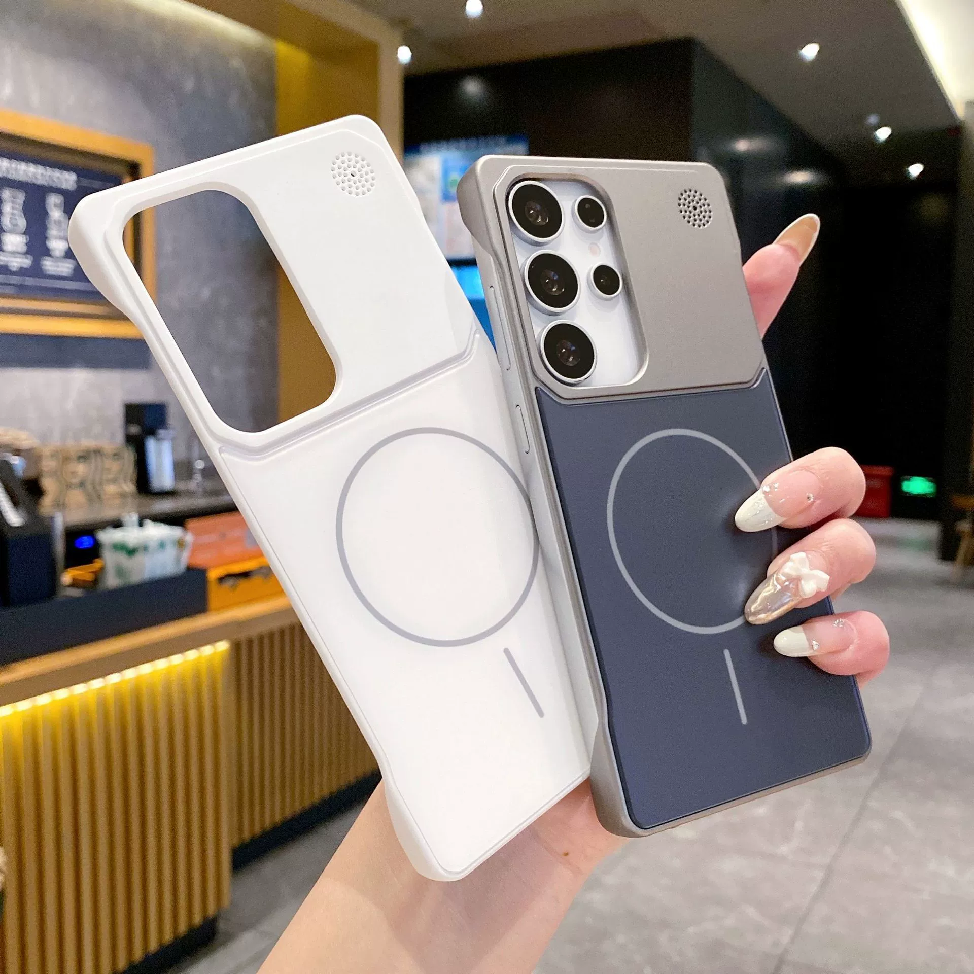 Подходит для Galaxy S25 Ultra, ультратонкий круглый магнитный чехол с матовым AG покрытием без рамки, ароматерапия, Samsung S24 Ultra