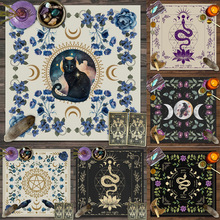 塔罗牌桌布月相花卉塔罗牌桌游装饰垫布动物印花桌布波西米亚桌布