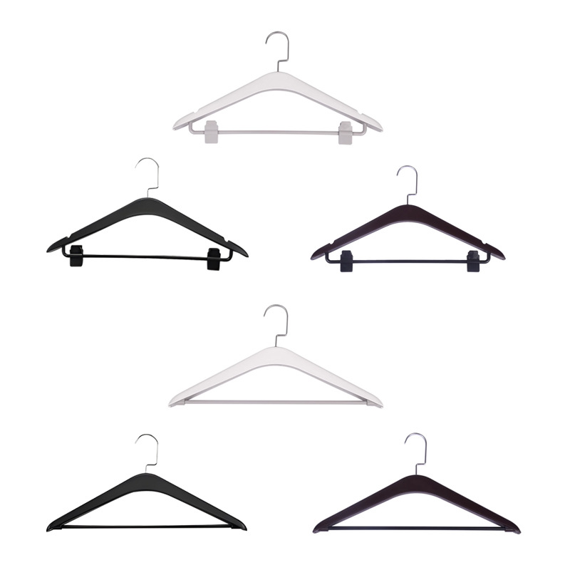 LOGO Hotel percha de camisa percha de traje percha de goma percha de goma soporte de ropa de plástico ABS anti-derrapante no tambor clip de recubrimiento