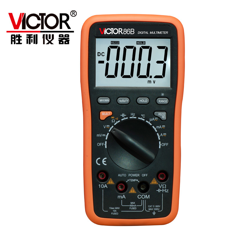 胜利仪器胜利数字万用表VC86B高精度自动量程万能表带USB接口电表