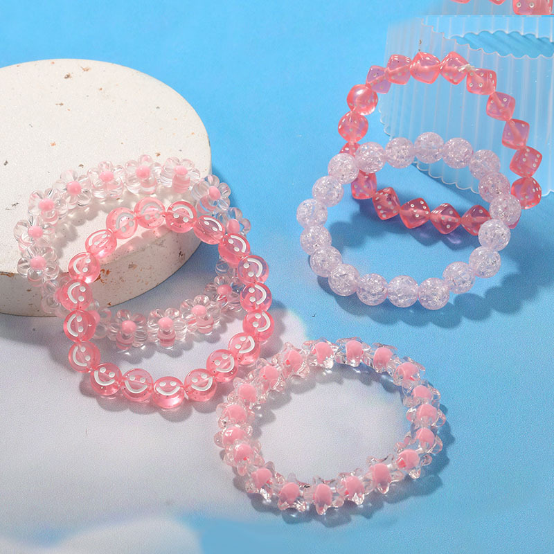 Sweet Flower Plastic Resin Bracelets 1 Set display picture 4