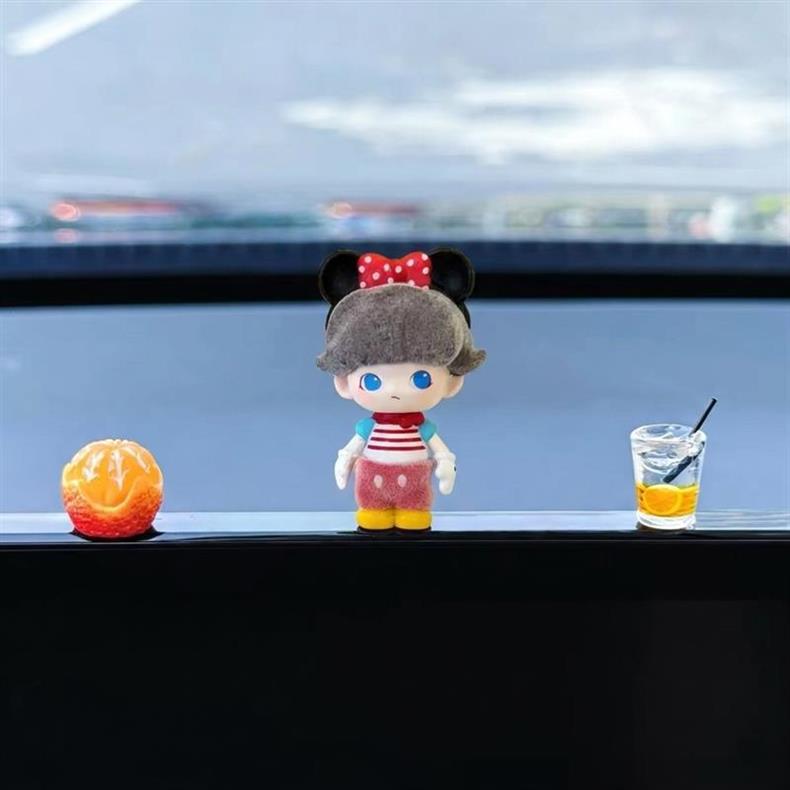 Bubble Mart Car Screen Decoration Car Dashboard Display Car Dimoo Interior Decoration Accessories for Women