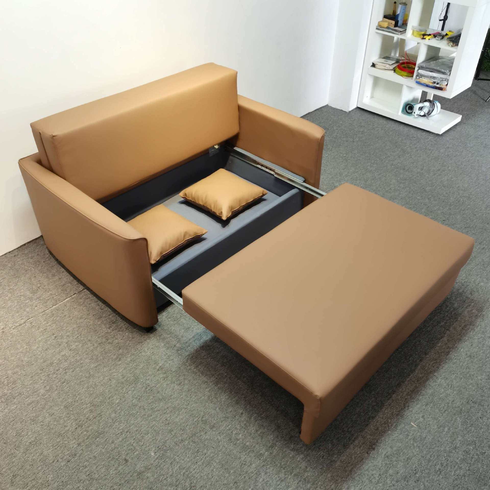 Sofá cama simple sin lavado, sala de estar tipo pequeño, estudio, almacenamiento multifuncional, sofá cama plegable, acompañante
