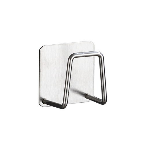 Kitchen stainless steel sponge rack without punching sink wall-mounted steel ball drain rack rag storage hook storage rack