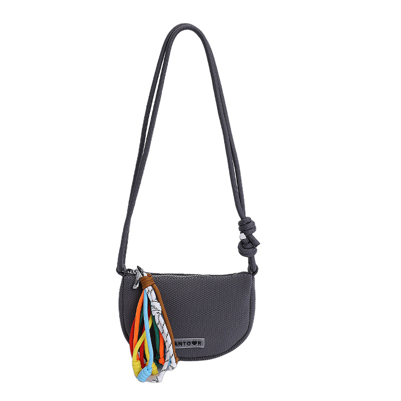 Bolso de lona de moda coreana 2025 verano nuevo bolso femenino casual estilo universitario bolso de hombro bolso de mensajero de malla hueca