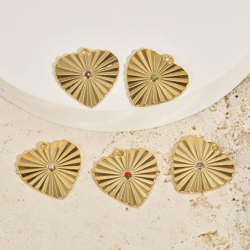 304 Stainless Steel Material 5 PCS/Package 18.5*18mm 304 Stainless Steel Heart Shape Pendant