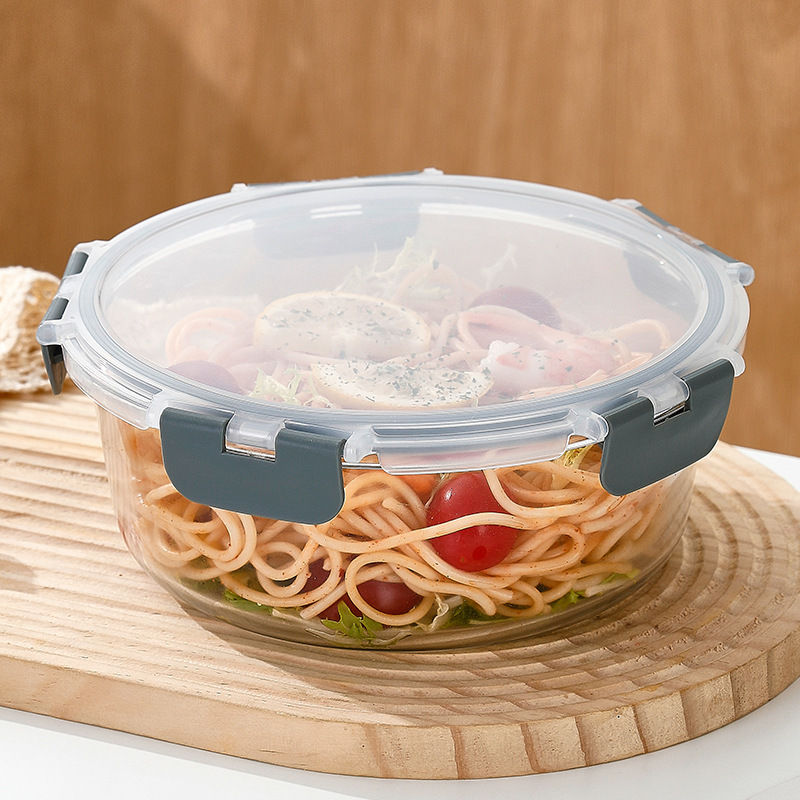 食品级耐高温玻璃饭盒厨房家用带盖学生儿童专用餐盒加厚大容量碗|undefined
