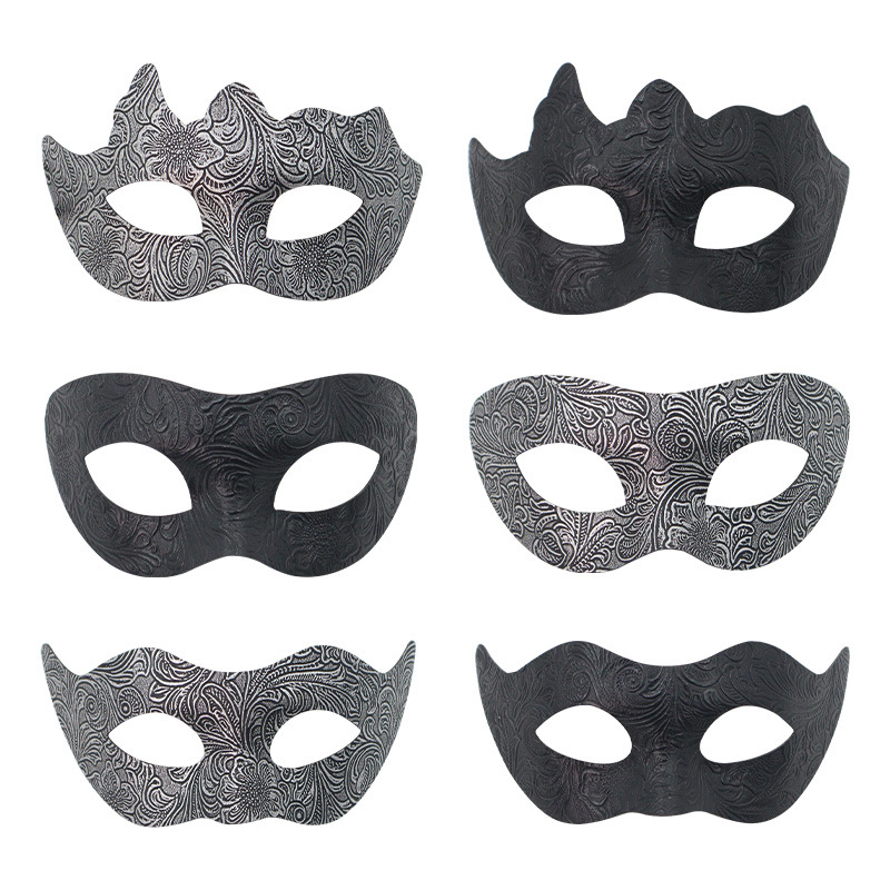 Nuevas parejas transfronterizas fiesta barra media cara máscara de PVC hermosa flor tallada venecia máscara de baile mascarado hombre