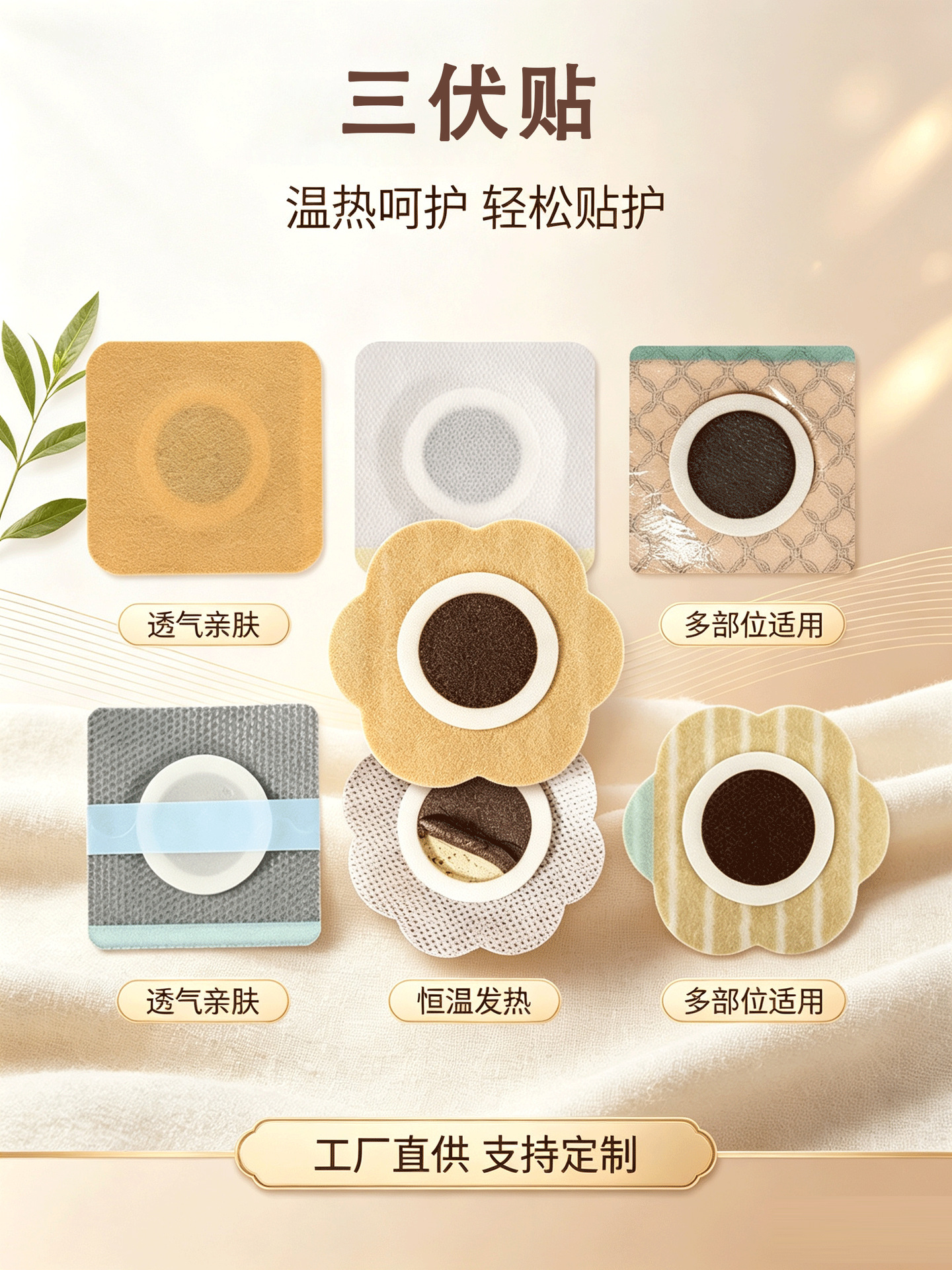 San Fu Tie Moxibustion Patch Mugwort Herbal Topical Sticker for Adults and Children Summer Wellness Use overview