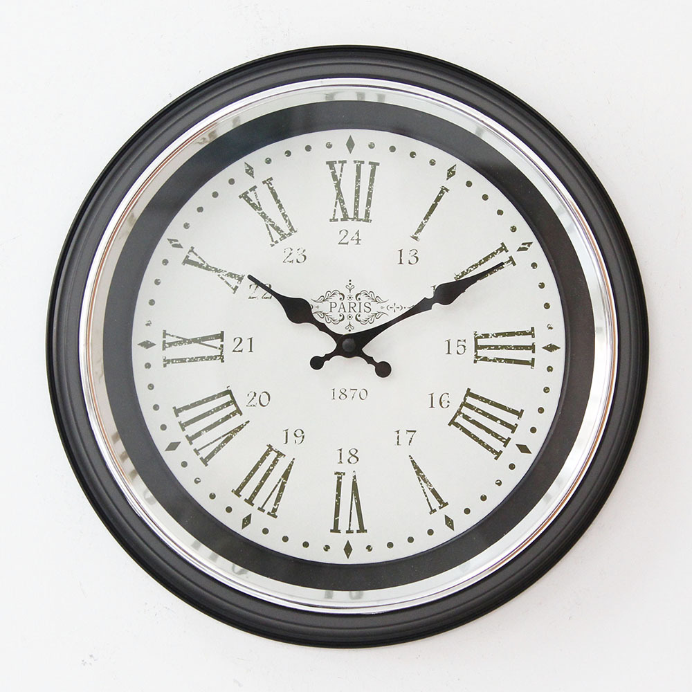 Reloj de pared vintage de 12”, estilo nórdico, plástico y cristal, redondo, para sala, dormitorio u oficina