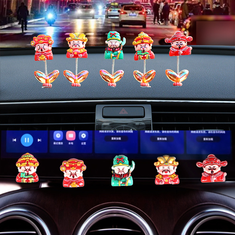 2025 nuevo lindo moviendo la cabeza Decoración del coche de año nuevo Consola central del coche Decoración del copiloto Accesorios del coche