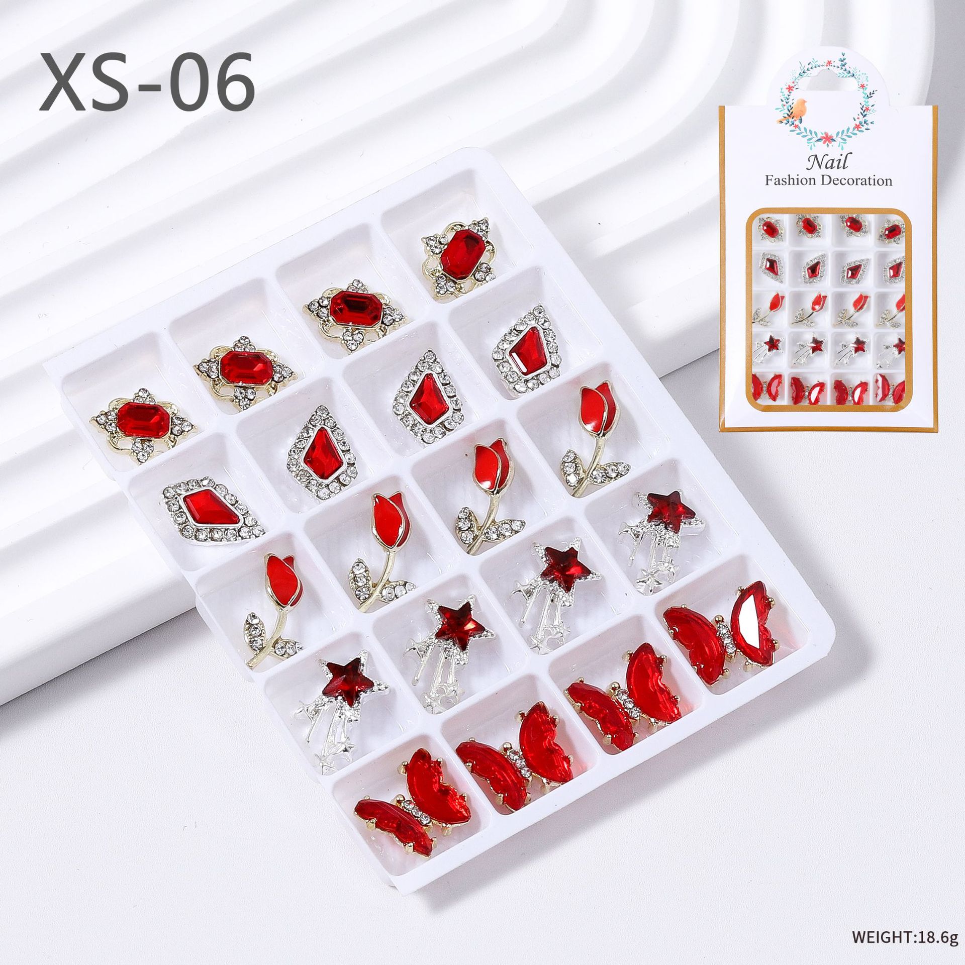 Especial transfronterizo para uñas mixtas, joyería de aleación, arco de cristal, pila de diamantes, accesorios de decoración de uñas tridimensionales al por mayor