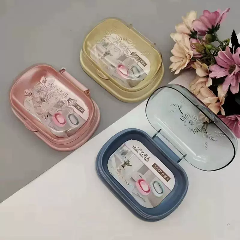 轻奢双层肥皂盒家用沥水高档透明卫生间浴室放香皂带盖肥皂置物架