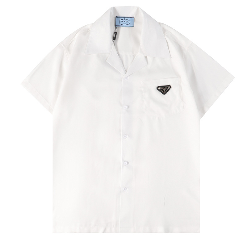Prada Shirt Triangle Logo White