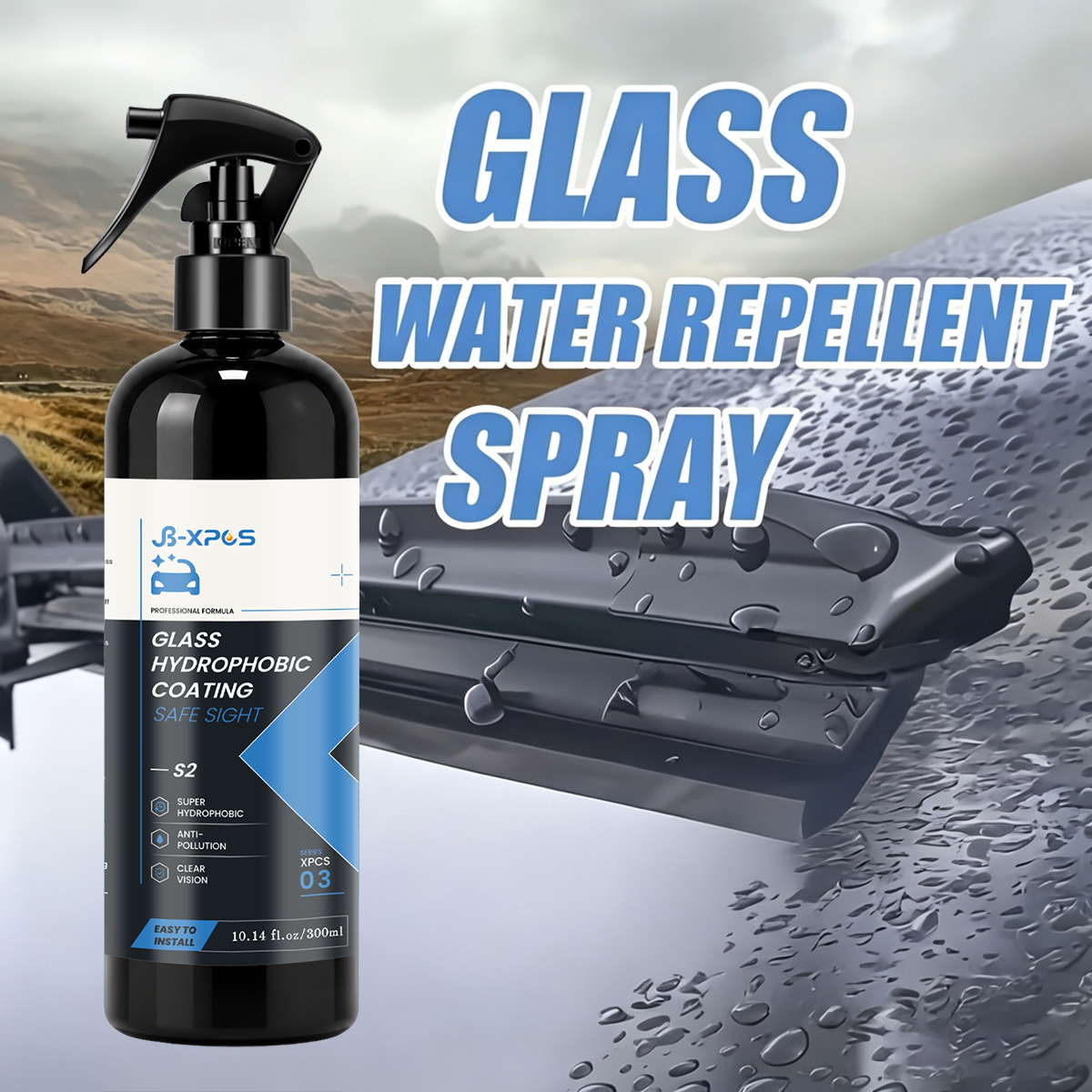 YT103 Car Glass Anti-Fog Agent is exclusively for cross-border supply, designed for rearview mirrors and car windows to prevent fogging and rain, and features a hydrophobic coating