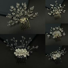 クロスボーダーホットスタイルパールヘアコームホワイトパールクリスタルヘッドドレスバンケットヘアアクセサリーブライダルヘッドドレスコーム