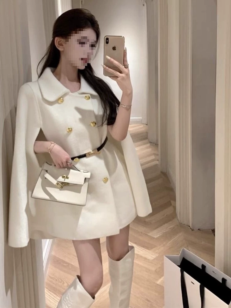 Демисезонное пальто‑тренч из шерстяной смеси, плащ‑силуэт в стиле Chanel для подростков, S–XL