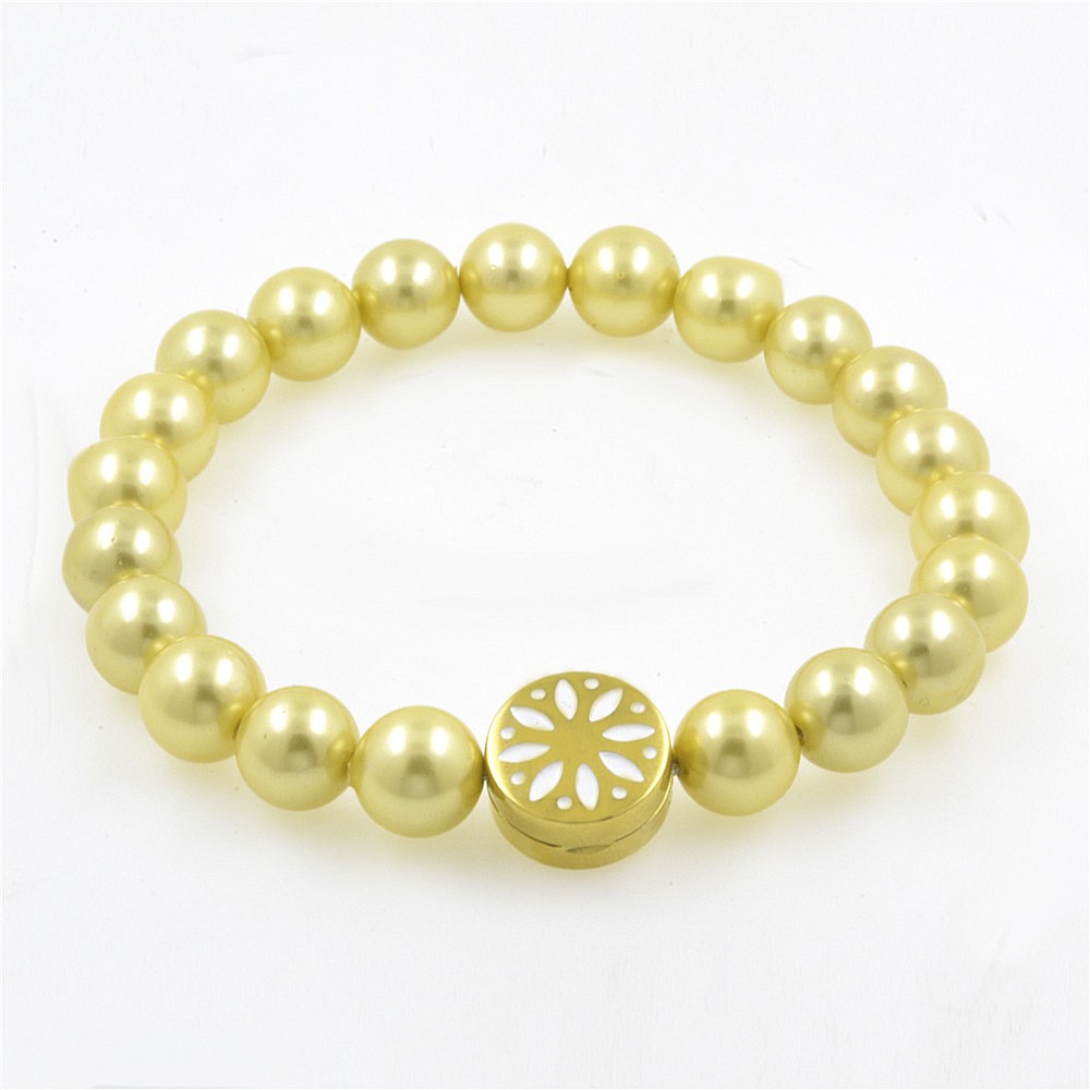 Bracelet de perles minimaliste avec fermoir aimanté en inox_voghion.com