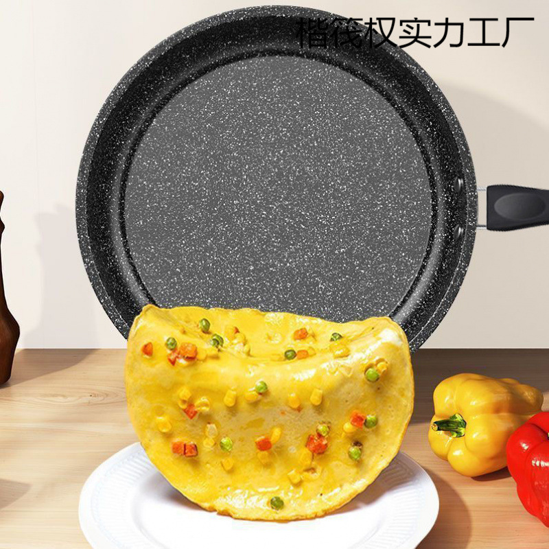 Maifan Stone Frying Pan Non-Stick Pan for Frying Pancakes and Small Steaks, Suitable for Home Use with Induction Cookers and Gas Stoves