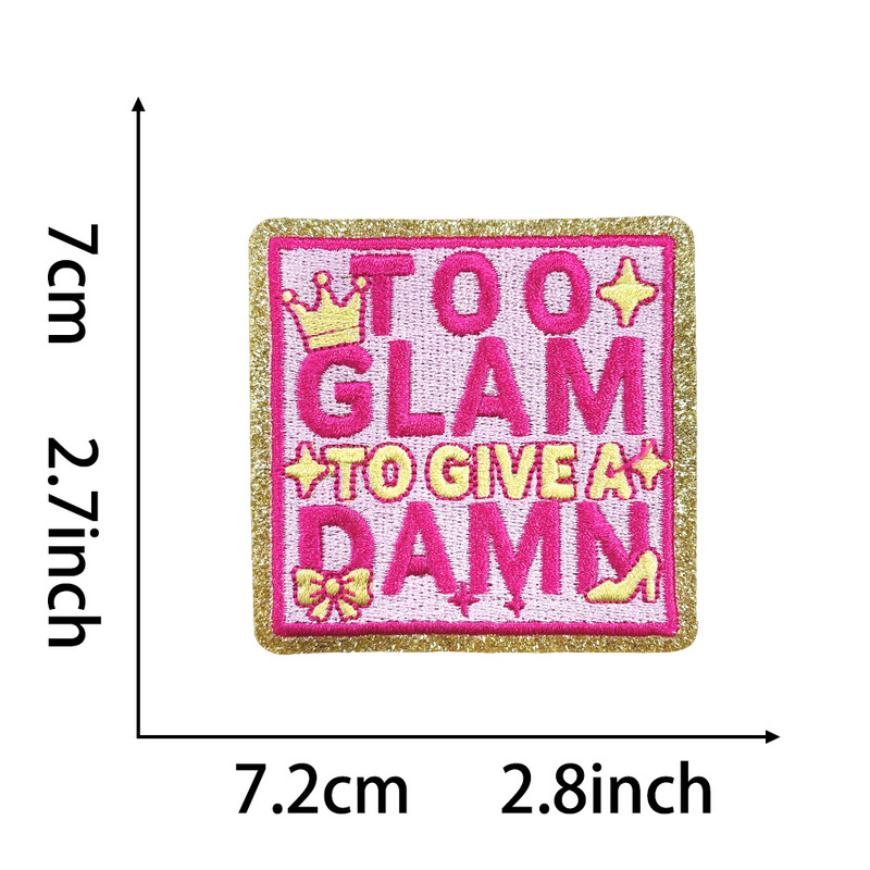 在庫あり 20 クロスボーダーピンク英字ゴールドレザーチェック柄トレンディな DIY 刺繍パッチアイロンスタイル|undefined