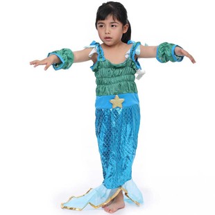 外貿新款萬聖節兒童cos演出服節日表演服 美人魚 連衣裙公主裙